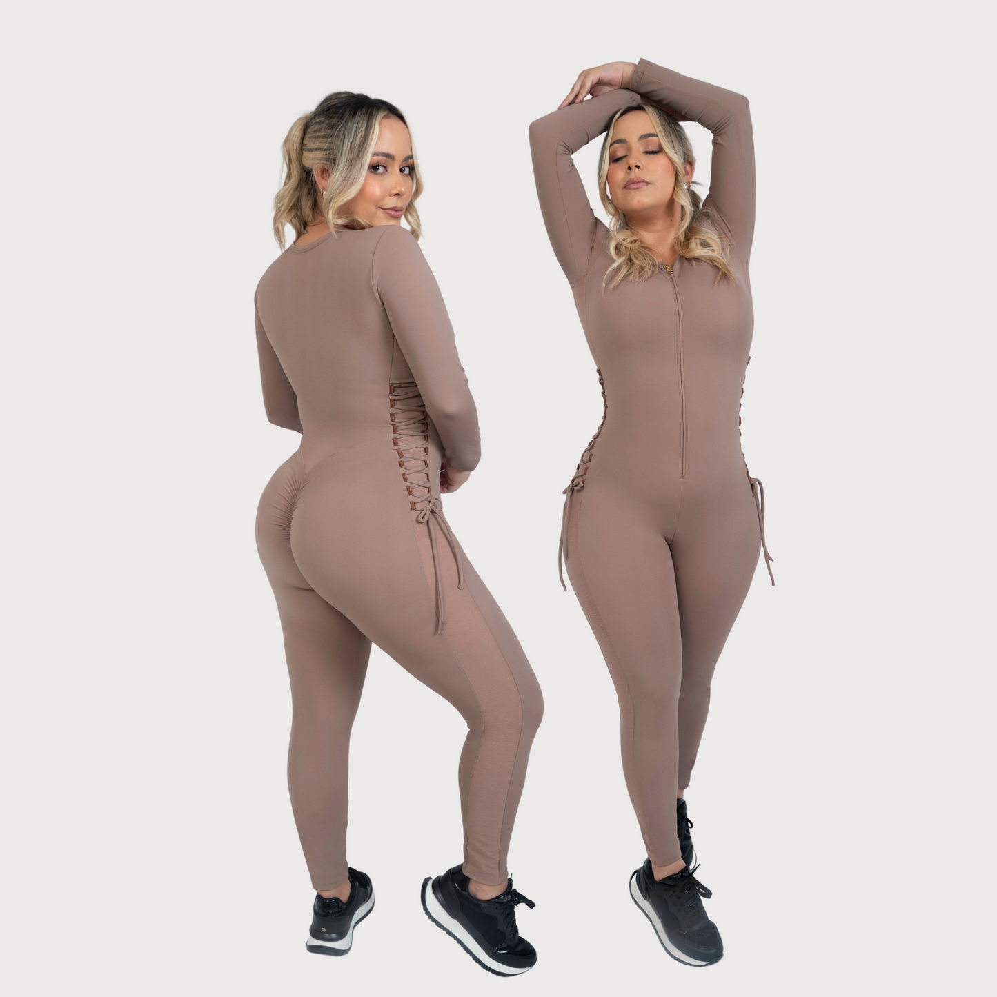 Enterizo largo con cordón lateral y control de abdomen