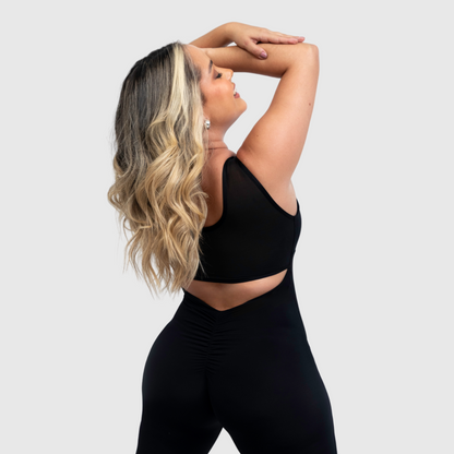 Enterizo largo con escote en espalda y control de abdomen