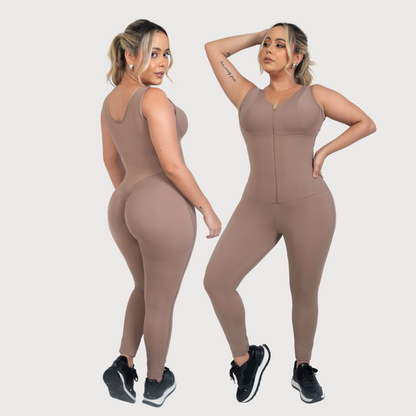 Enterizo largo de cierre con control de abdomen