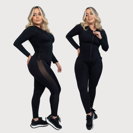 Enterizo largo con cordón lateral y control de abdomen